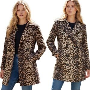 Vertigo Paris Animal Print Trench Coat